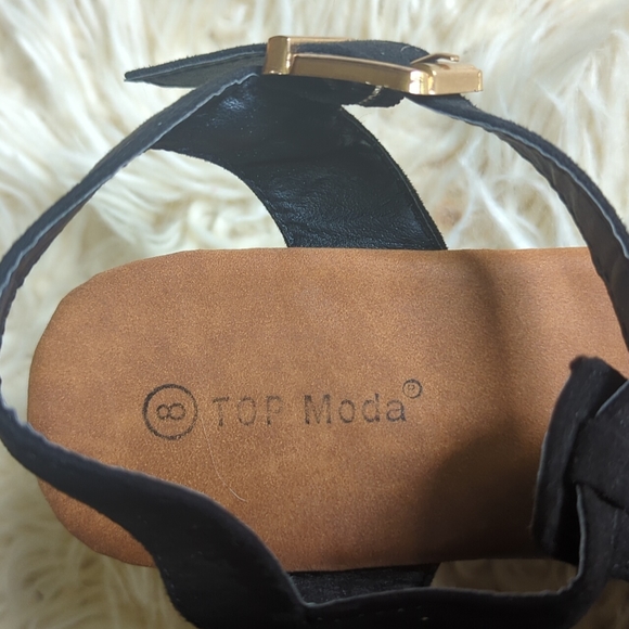 Top Moda Ferry-36 Women's Tassel Braided T-Strap Platform Clog Sandals 8M - Picture 7 of 8